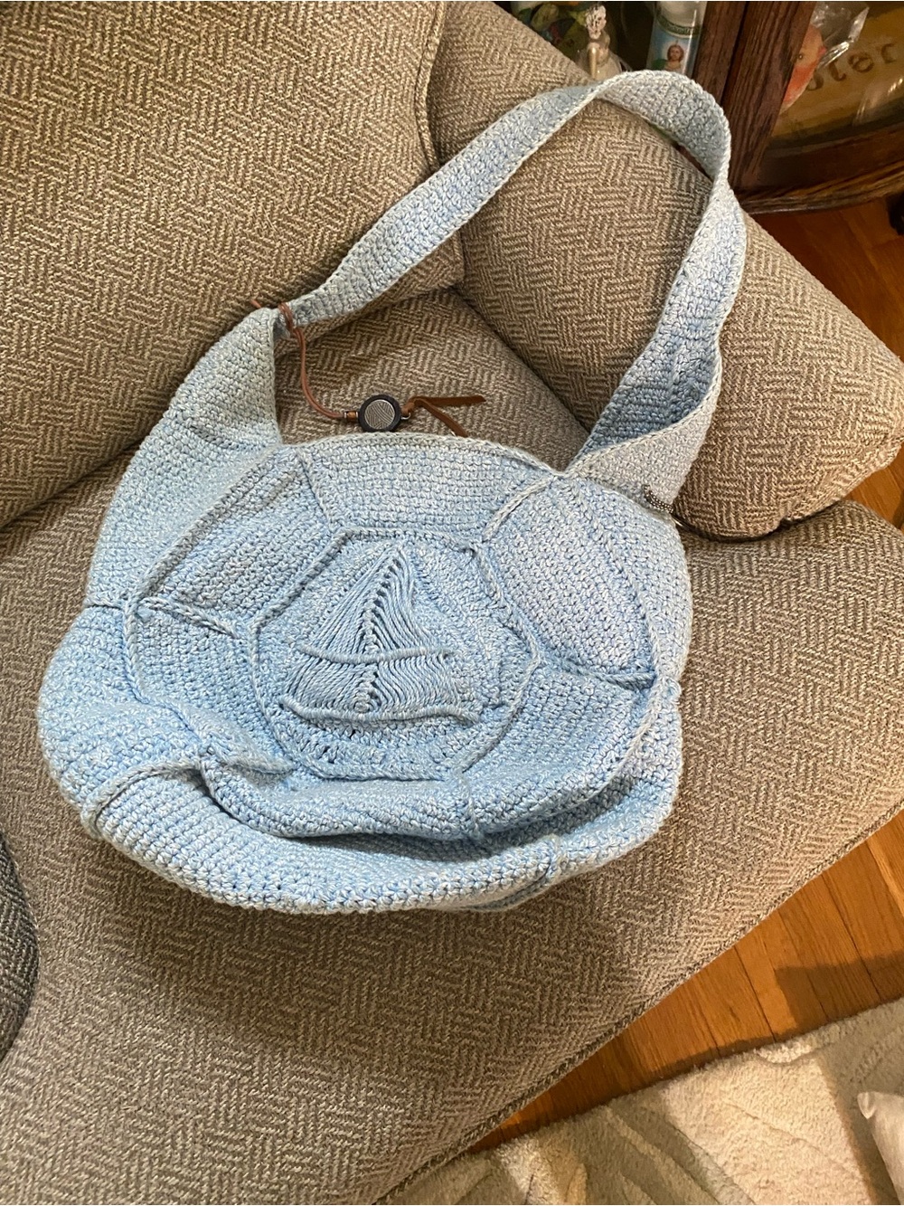 The Sak Light Blue Crochet Shoulder Bag - Casual Women’s Tote
